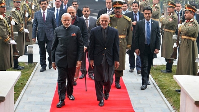 Indian Prime Minister Narendra Modi with Afghanistan President Ashraf Ghani.