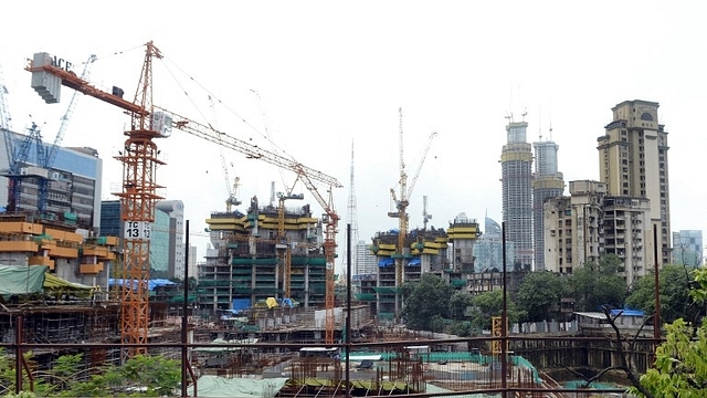 Construction of a multi-level parking complex in Mumbai. 