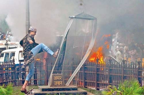 During the Azad Maidan riot.