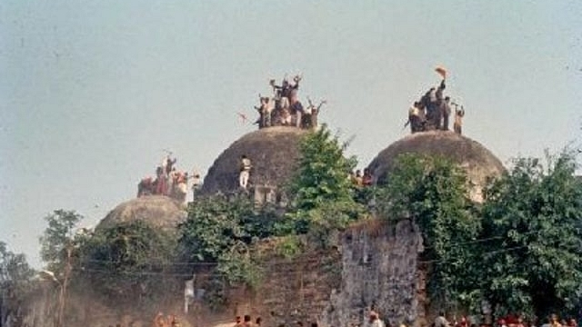 The Babri Masjid before it was demolished.