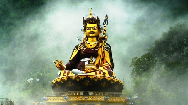 

Statue of <a href="https://en.wikipedia.org/wiki/Guru_Rinpoche">Guru Rinpoche</a>, the patron saint of Sikkim in <a href="https://en.wikipedia.org/wiki/Namchi">Namchi</a> is the tallest statue of the saint in the world at 36 meters (120 ft.).