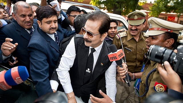 Sahara Group chairman Subrata Roy at the Supreme Court in New Delhi. (PRAKASH SINGH/AFP/GettyImages)