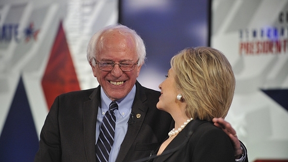 Bernie Sanders with Hillary Clinton (Chris Usher/CBS via Getty Images)