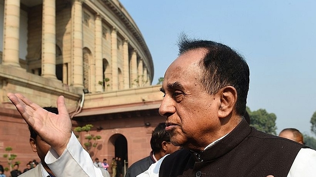 Subramanian Swamy at the Indian Parliament. (PRAKASH SINGH/AFP/Getty Images)