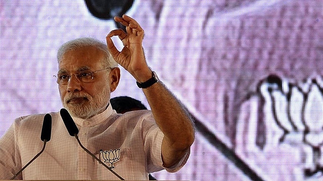 Narendra Modi in a BJP rally