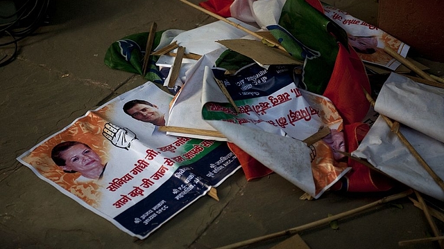 Indian National Congress posters showing Sonia and Rahul Gandhi (ALEX OGLE/AFP/Getty Images)