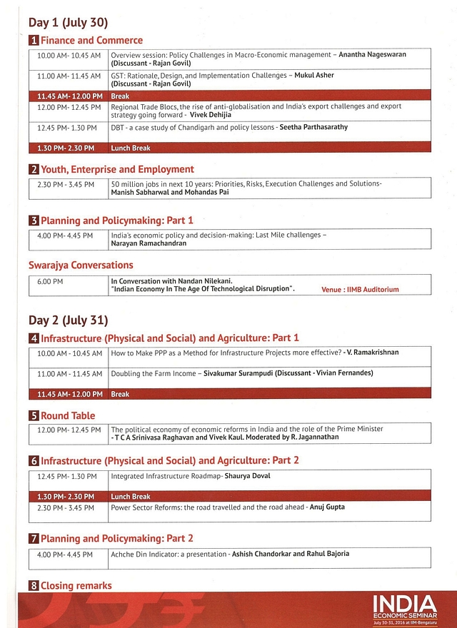 Announcement: India Economic Seminar On July 30-31