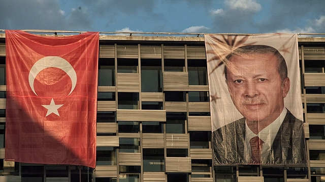 An Erdogan poster in Turkey. (Kursat Bayhan/Getty Images) 