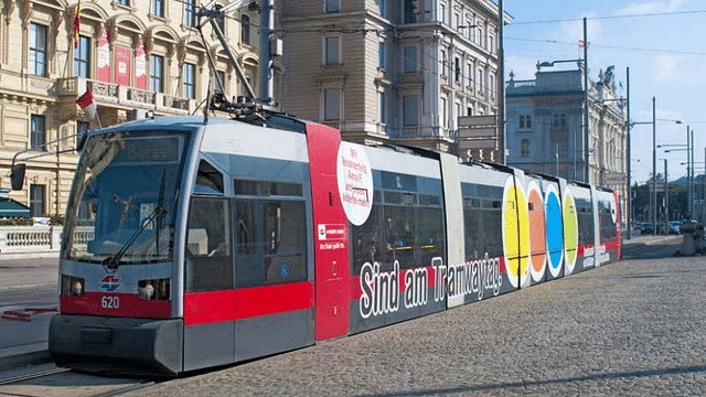 A tram in Europe&nbsp;