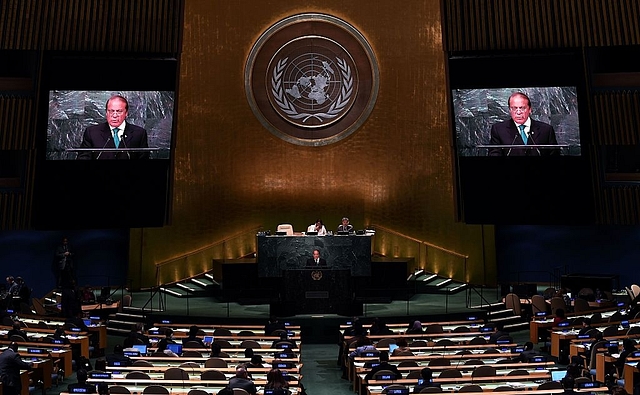 Nawaz Sharif at the UNGA (JEWEL SAMAD/AFP/Getty Images)&nbsp;