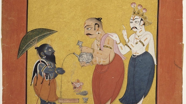 A scene from the Vamana avatar story&nbsp;