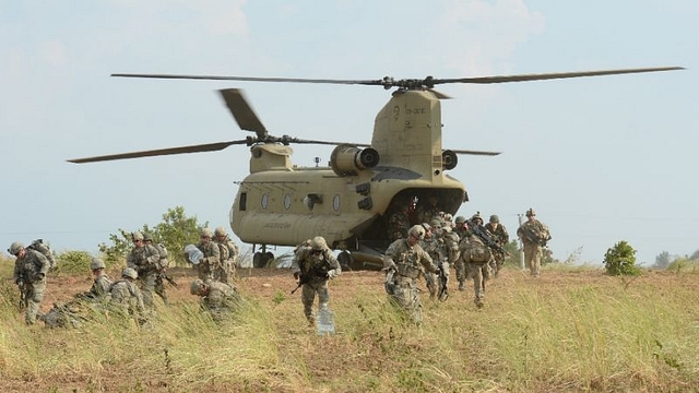 Philippines and the US troops at a joint military exercise.&nbsp;