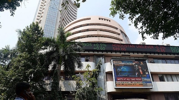 Digital broadcast on the facade of the Bombay Stock Exchange. Photo credit: INDRANIL MUKHERJEE/AFP/Getty Images