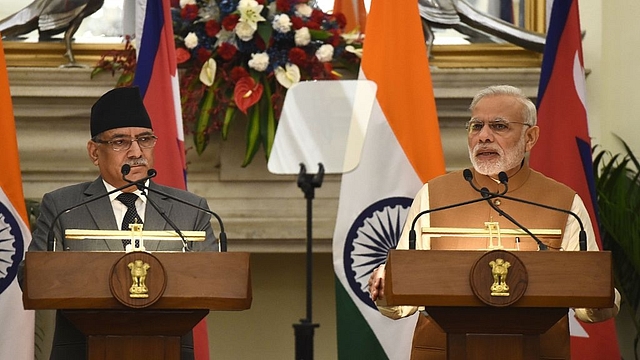 Modi speaks during a joint Press conference with Dahal
following a meeting in New Delhi. Photo credit: PRAKASH SINGH/AFP/GettyImages &nbsp; &nbsp; &nbsp;