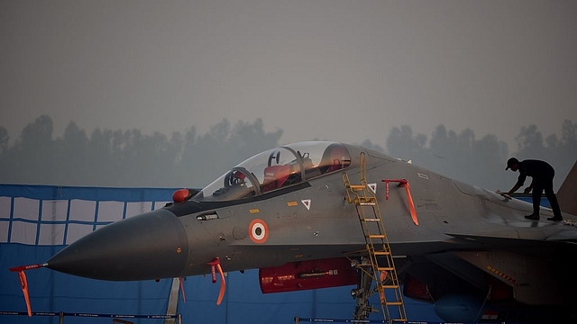 Sukhoi Su-30MKI at the Hindon Air Force Base (
Photo By: MONEY SHARMA/AFP/Getty Images)

