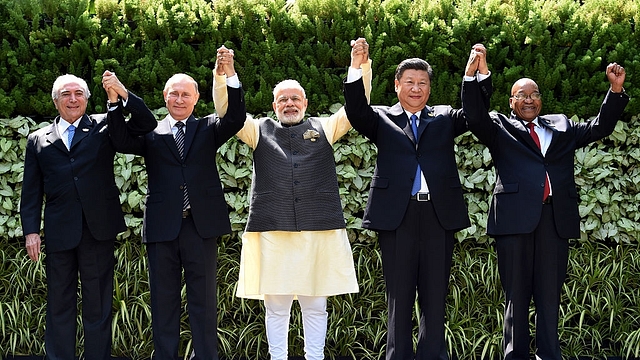  Prime Minister Modi with other BRICS leaders during the Goa summit. Photo credit: MONEY SHARMA/AFP/GettyImages