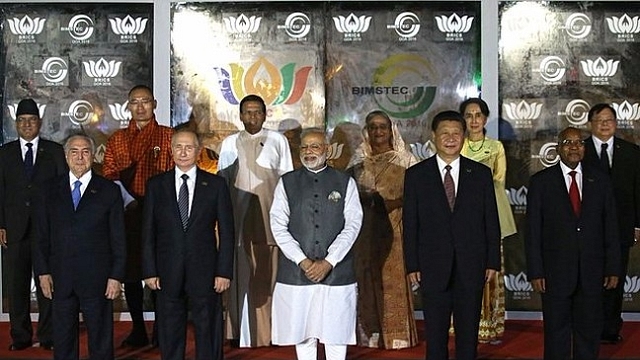 Before the meeting of BRICS leaders with heads of delegations of BIMSTEC member states. (Konstantin Zavrazhin/Kremlin.ru/Wikimedia Commons)