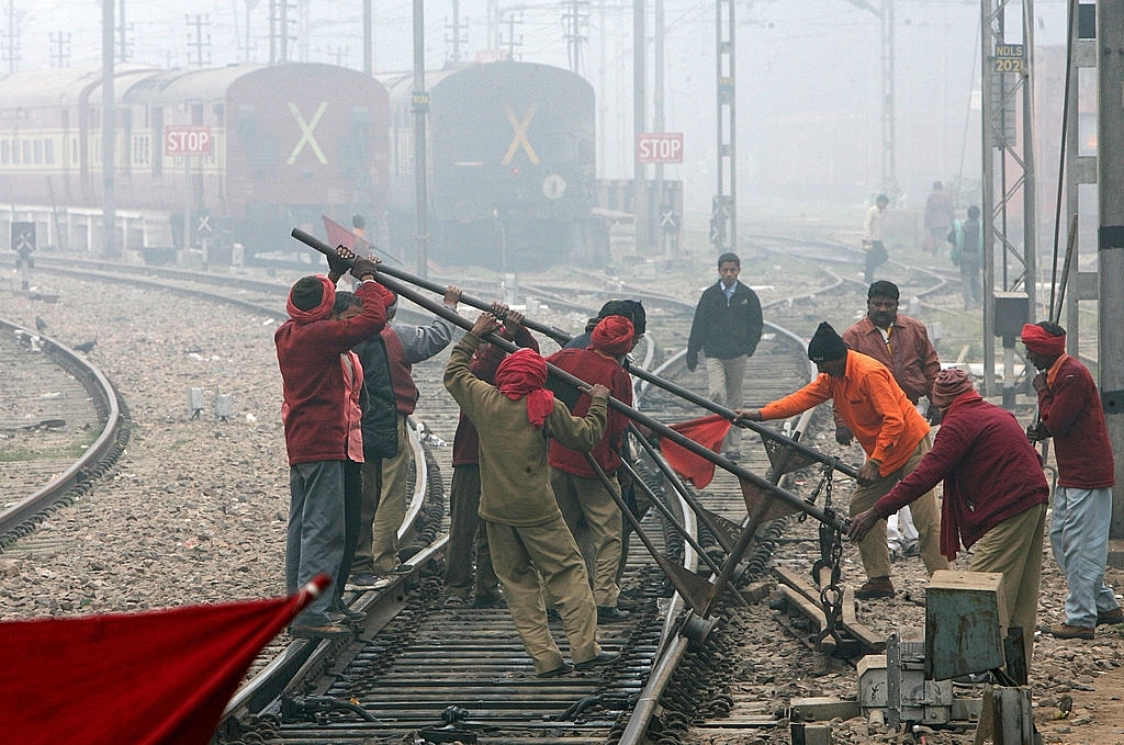 Track laying work in progress. (RAVEENDRAN/AFP/Getty Images)