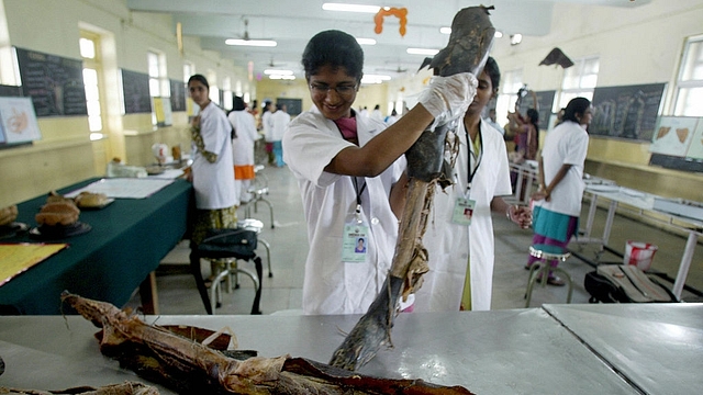 A scene from a medical college (NOAH SEELAM/AFP/Getty Images)&nbsp;