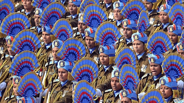 The women contingent
of the Indian Army. Photo credit: PRAKASH SINGH/AFP/GettyImages