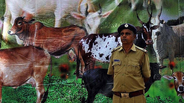 At a demonstration in favour of cow slaughter ban bills (DIBYANGSHU SARKAR/AFP/Getty Images)&nbsp;