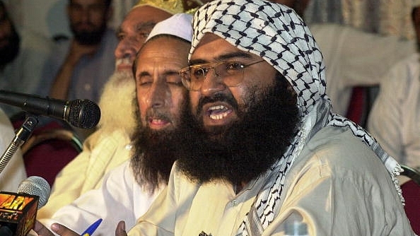 Masood Azhar addressing a meeting of Pakistan’s religious and political parties in Islamabad (SAEED KHAN/AFP/Getty Images)