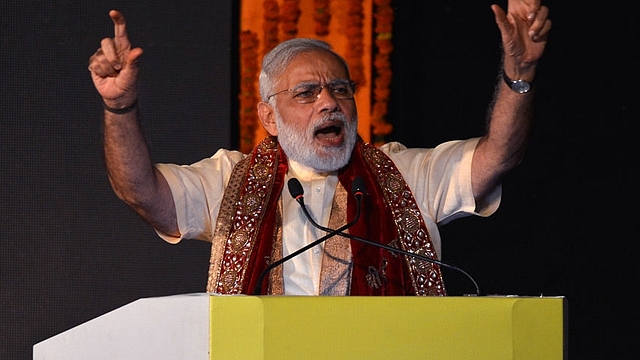  Prime Minister Narendra Modi addresses a rally marking Dussehra celebrations in Lucknow yesterday (11 October). Photo credit: GettyImages