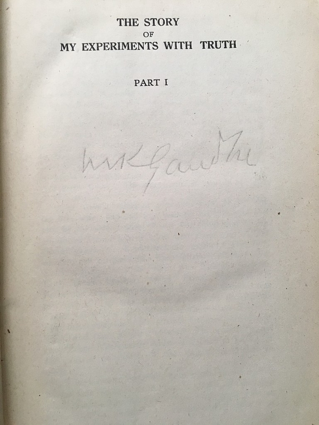My signed copy of My Experiments