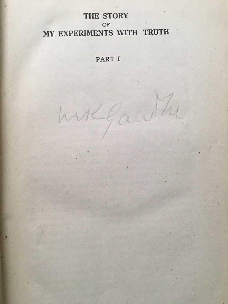 My signed copy of My Experiments