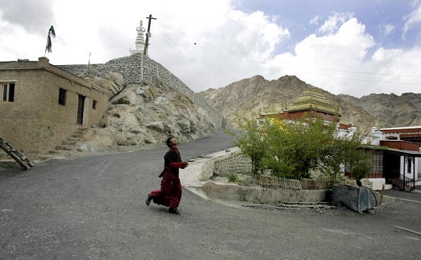 A Buddhist monk in Leh.