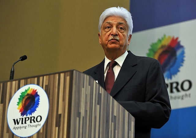 Wipro chairman Azim Premji announces the company’s financial results at Wipro’s facility in Bangalore. Photo credit: Manjunath Kiran/AFP/GettyImages