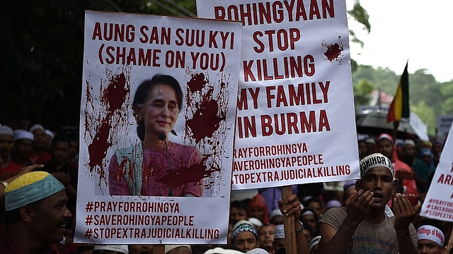 A rally in support of the Rohingyas in Bangladesh. Photo credit: MANAN VATSYAYANA/AFP/Getty Images