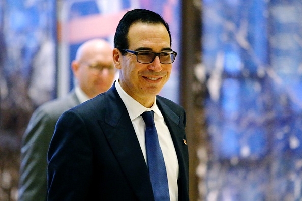 Mnuchin arrives at the Trump Tower for a meeting with Trump in New York. Photo credit: EDUARDO MUNOZ ALVAREZ/AFP/GettyImages