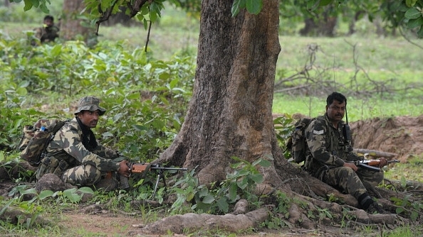 Central Reserve Police Force (CRPF) security personnel during an anti-Naxal operation in Bijapur, Chhattisgarh. (NOAH SEELAM/AFP/Getty Images)