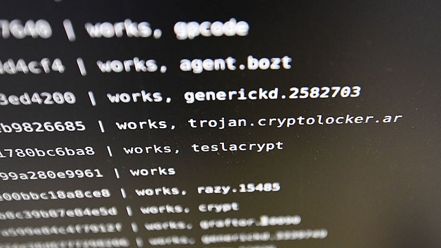 A list of viruses on a computer screen (DAMIEN MEYER/AFP/Getty Images)