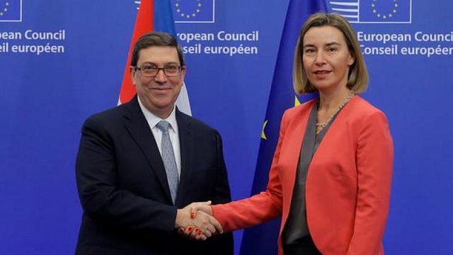 EU High Representative for Foreign Affairs Federica Mogherini (R) and Cuban Foreign Minister Bruno Rodriguez Parrilla (EEAS)