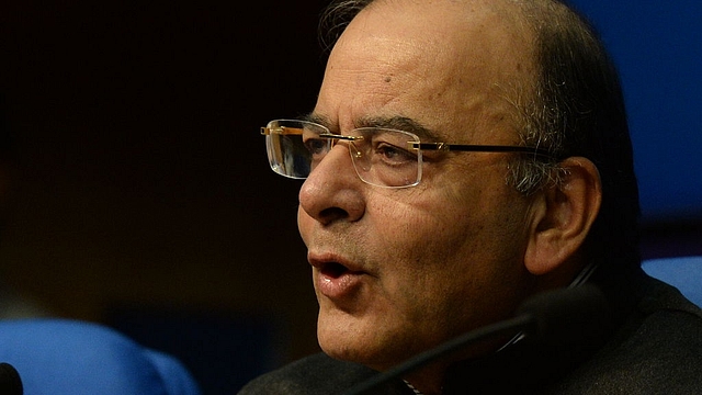 Finance Minister Arun Jaitley speaks during a press conference. (PRAKASH SINGH/AFP/Getty Images)