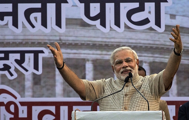 Prime Minister Narendra Modi speaks at an election rally. (GettyImages)