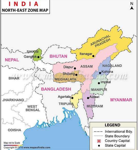 Map of North-East India