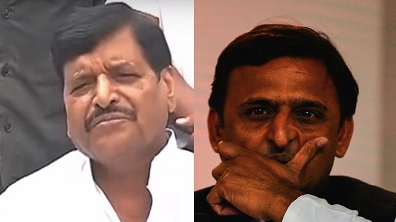 Shivpal Yadav (left) and Akhilesh Yadav&nbsp;