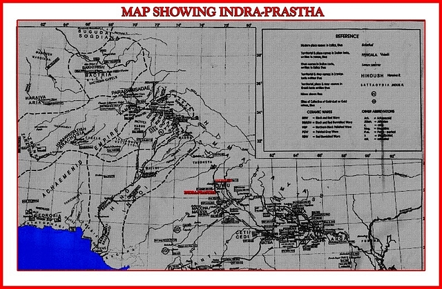600
 BC map by Irfan Habib showing Hastinapura and other Mahabharata places. 