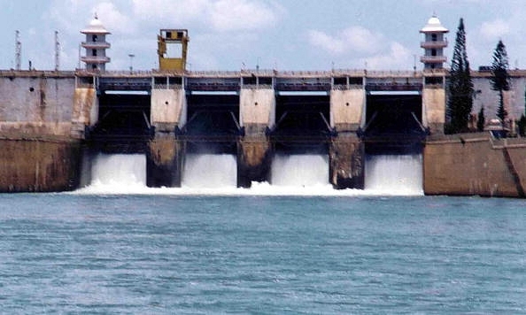 Cauvery river water being released from the Kabini Dam  (STR/AFP/GettyImages)