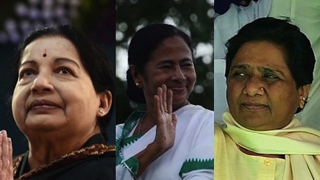 (Left to Right) Jayalalithaa, Mamata Banerjee and Mayawati&nbsp;