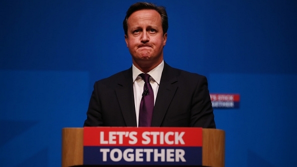  Prime Minister David Cameron addressing members of the No campaign in 2014 in Aberdeen, Scotland. (Peter Macdiarmid/Getty Images)