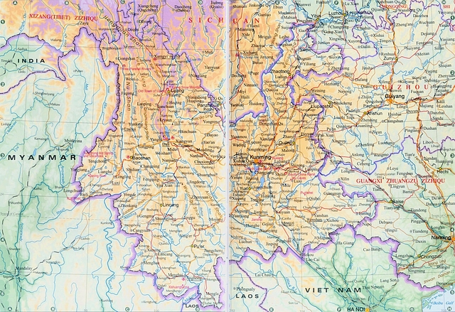 Map of
China’s Yunnan Province