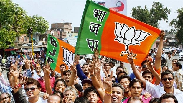 BJP supporters at a rally. (GettyImages)