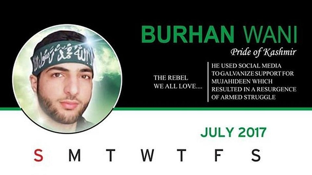 The Aalaw calendar features Hizbul Mujahideen terrorist Burhan Wani. (Aalaw Facebook page)

