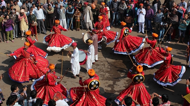 

Dandiya Gair dance at Jaisalmer Desert Festival, 2013 (Sanjeev Nayyar)