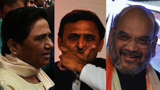 Mayawati, Akhilesh and Amit Shah&nbsp;