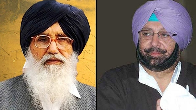 
Punjab Chief Minister Parkash Singh Badal 

and Amarinder Singh.

